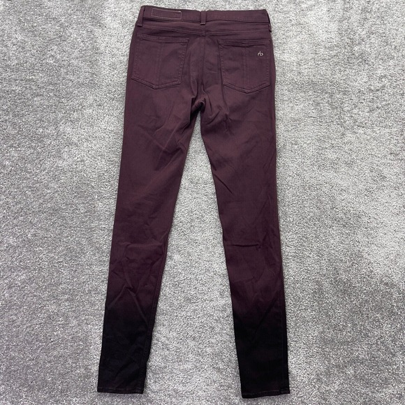 Rag & Bone Jeans Womens 28 Legging Maroon Wine Ombre 28x32 Stretch W1503O163 - Picture 9 of 14